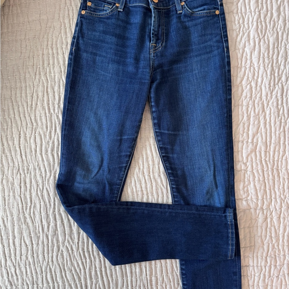 7 For All Mankind Women's Skinny Jeans in Dark Blue